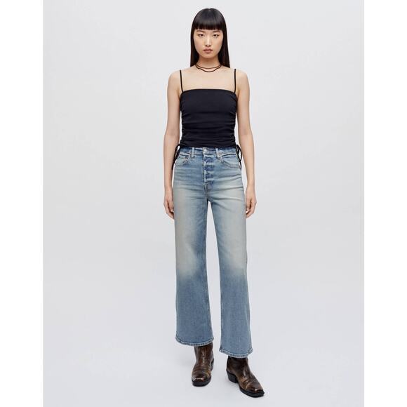 Redone comfort stretch high rise wide leg jeans size 32 - Picture 3 of 6